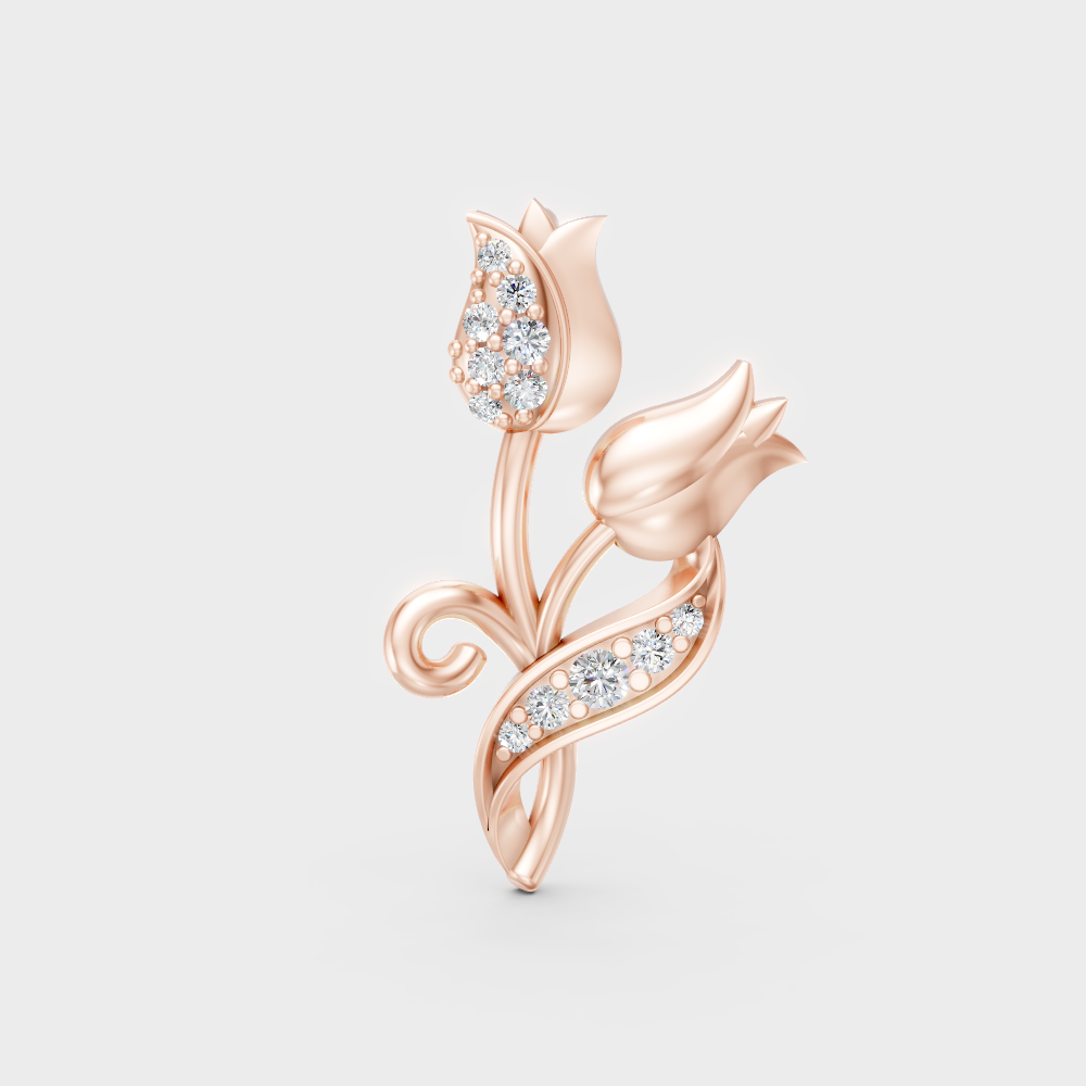 Rose Gold Round-Cut Lab-Grown Diamond Pendant For Modern Ethical Luxury
